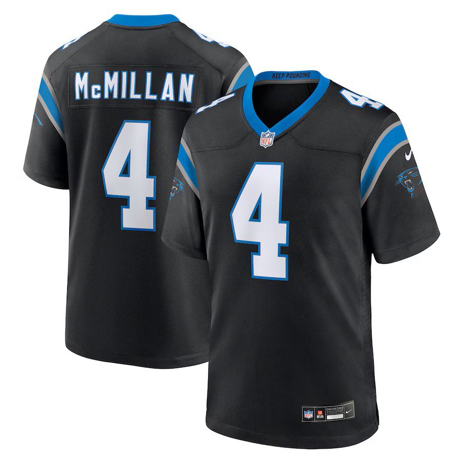 Men Carolina Panthers #4 Tetairoa McMillan Nike Black 2025 NFL Draft First Round Pick Game Jersey